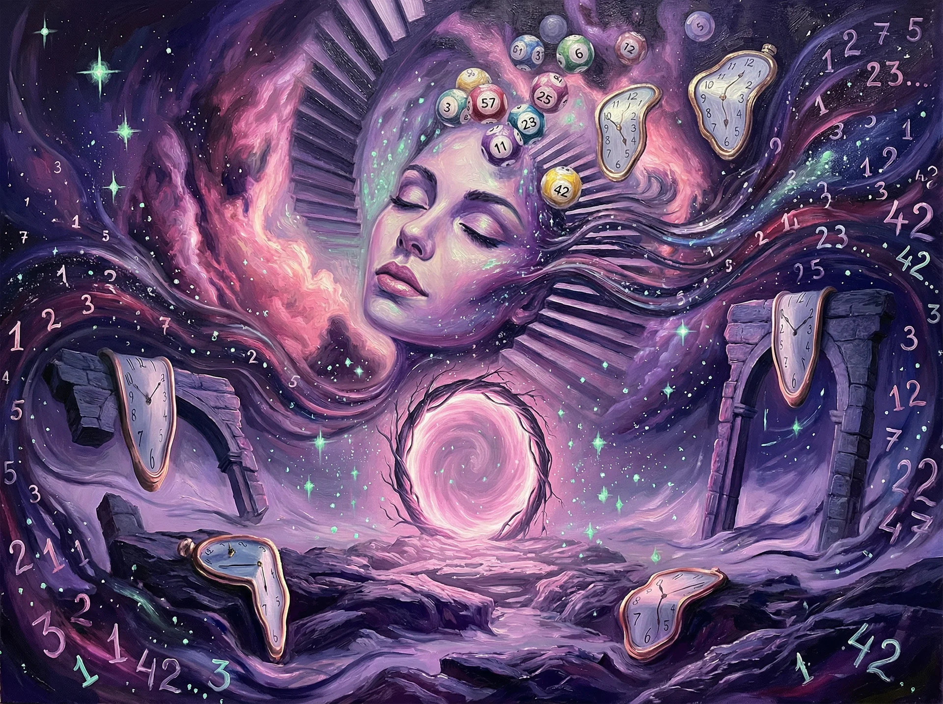 超现实艺术作品 - 宇宙面容与星河之梦，加拿大pc2.8 灵感画作